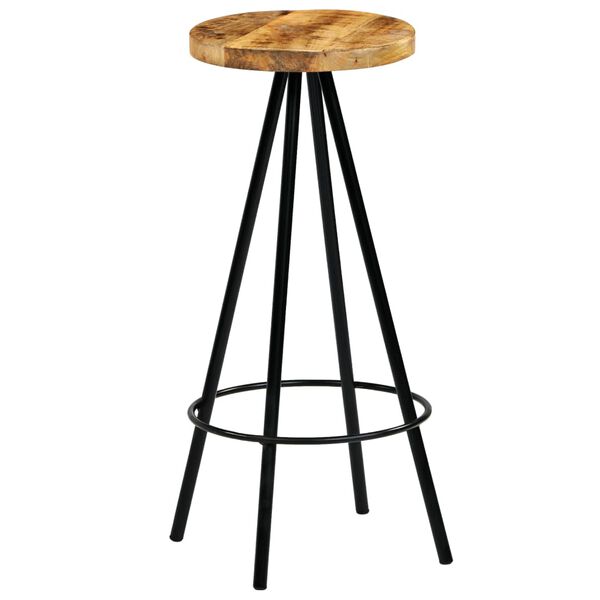 vidaXL Bar Stool Set of 2 Natural wood and black