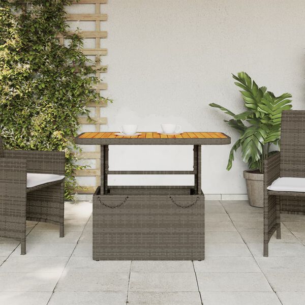 vidaXL Garden Table Grey and Brown