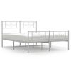 vidaXL Bed Frame White Powder-Coated Steel Full Bed Frame Rectangular