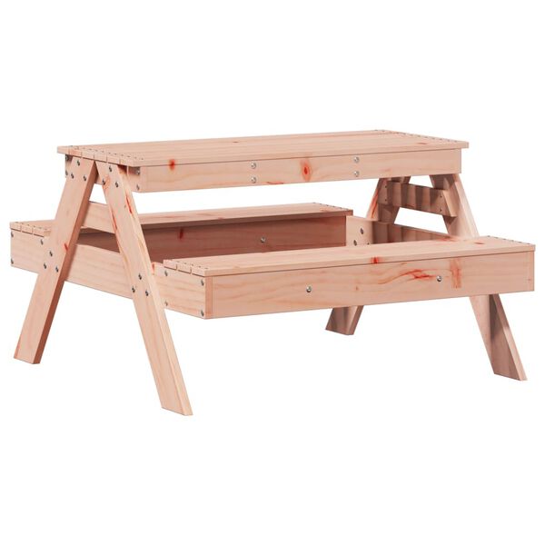 vidaXL Picnic Table Natural wood Solid Douglas Fir wood Children