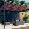 vidaXL Garden Lounge Set Grey PE rattan, powder-coated steel Large
