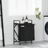 vidaXL Laundry Basket 1 Compartment with Shelf Black Oak