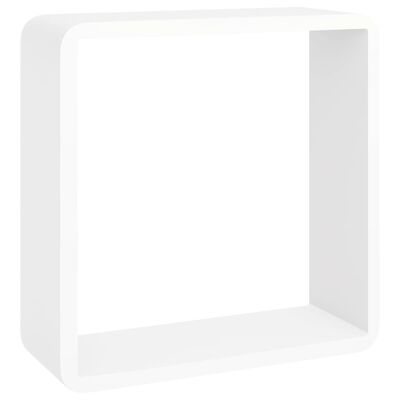 vidaXL Wall Cube Shelves 3 pcs White MDF