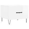 vidaXL Coffee Table Set of 2 High gloss white Engineered wood, Iron