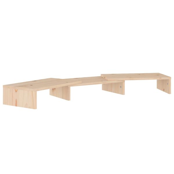 vidaXL Monitor Stand Natural Pine Solid Pine Wood Medium