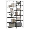 vidaXL Bookshelf Black Engineered wood, iron 39.4x12.6x66.9 in