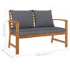 vidaXL Garden Lounge Set Dark grey cushions, Natural wood