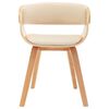 vidaXL Dining Chair Set of 4 Cream and light brown