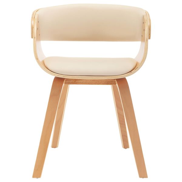 vidaXL Dining Chair Set of 4 Cream and light brown
