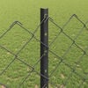 vidaXL Fence with Post Grey 3.94 x 32.81 ft Steel and PVC