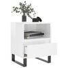 vidaXL Bedside Cabinet High gloss white Engineered wood, metal