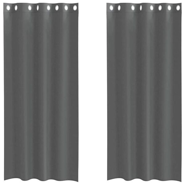 vidaXL Voile Curtains with Grommets 2 pcs Dark Grey 55.1x96.5"