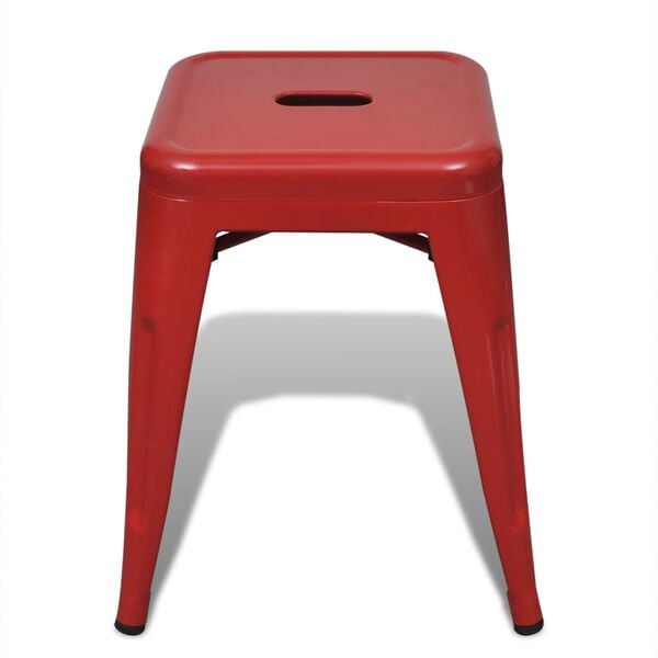 vidaXL Stacking Stools 2 pcs Red Metal