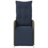vidaXL Reclining Patio Chairs 2 pcs with Table Gray Poly Rattan