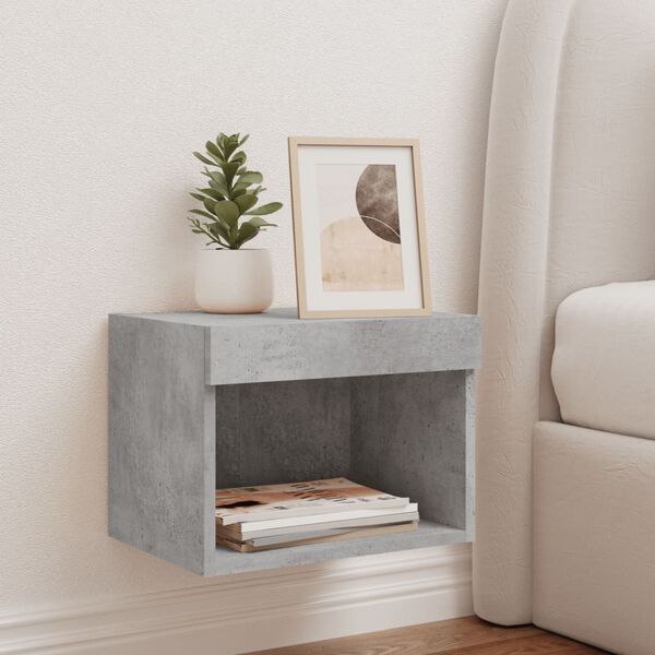 vidaXL Bedside Cabinet Concrete grey Engineered wood Compact