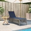 vidaXL Patio Sun Lounger Grey PE rattan Large Multi-Position Backrest
