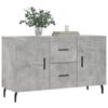 vidaXL Sideboard Concrete Gray Engineered Wood, Metal Medium Modern
