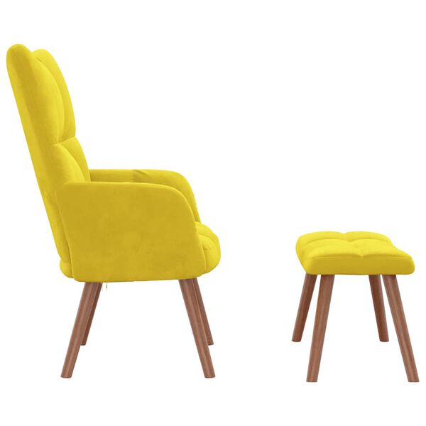 vidaXL Relaxing Chair With Stool Mustard yellow