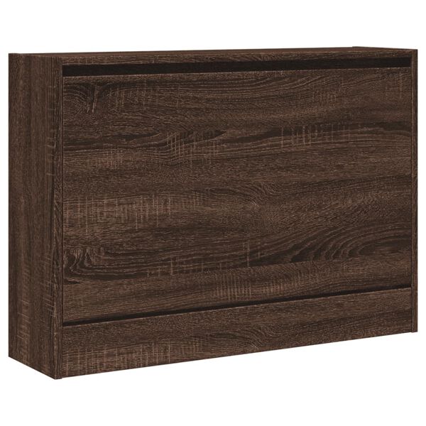 vidaXL Shoe Cabinet Brown Oak Engineered Wood Compact Shoe Cabinet