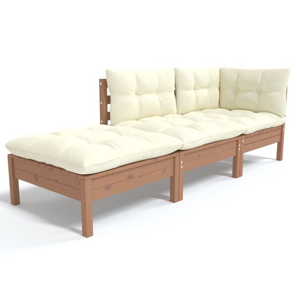vidaXL Garden Lounge Set Honey brown Solid pine wood Large Modular