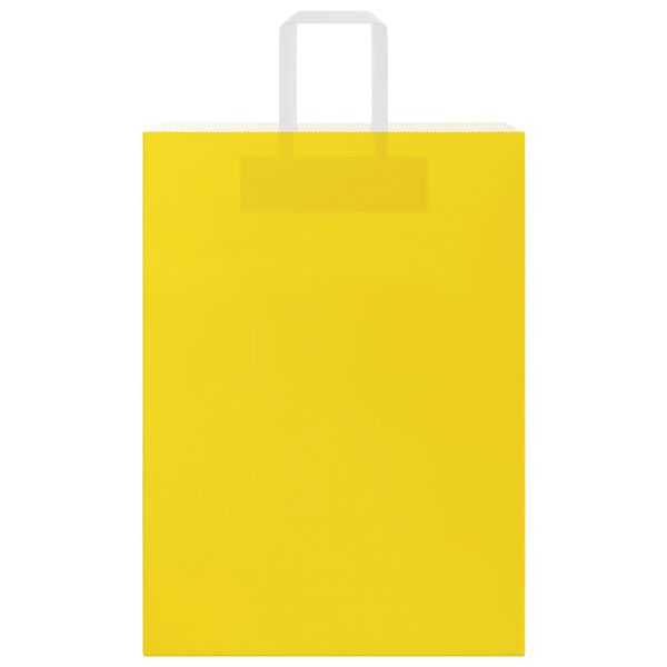 vidaXL Paper Bags 50 pcs with Handles Yellow 12.6x6.7x17.3"