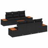 vidaXL Garden Sofa Set with Cushion 7 pcs Black Poly rattan