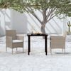 vidaXL Garden Dining Set Beige and black