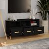 vidaXL TV Cabinet Black Engineered Wood Medium TV Stand Rectangular