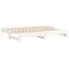 vidaXL Day Bed White Solid pine wood Full Extendable Day Bed