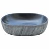 vidaXL Countertop Basin Black and Grey Oval 18.5x13.0x5.1" Ceramic