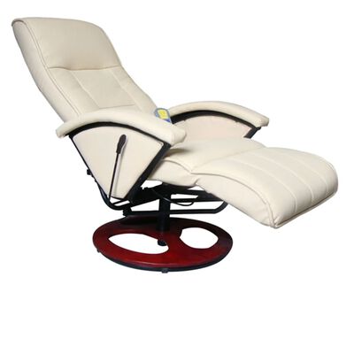 vidaXL Massage Chair Cream Faux Leather