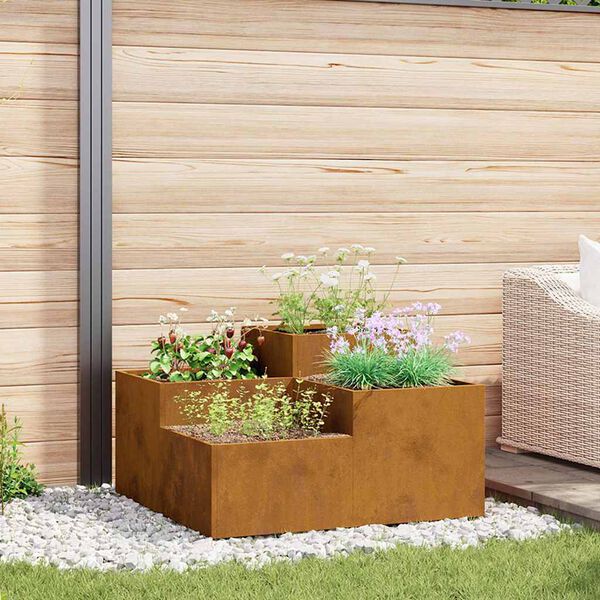 vidaXL Garden Planter Rusty 80 x 80 x 48 cm Weathering steel