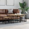 vidaXL Nesting Coffee Table Set of 3 Sonoma oak Engineered wood, metal