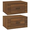 vidaXL Wall-mounted Bedside Cabinet Set of 2 Brown oak Engineered wood