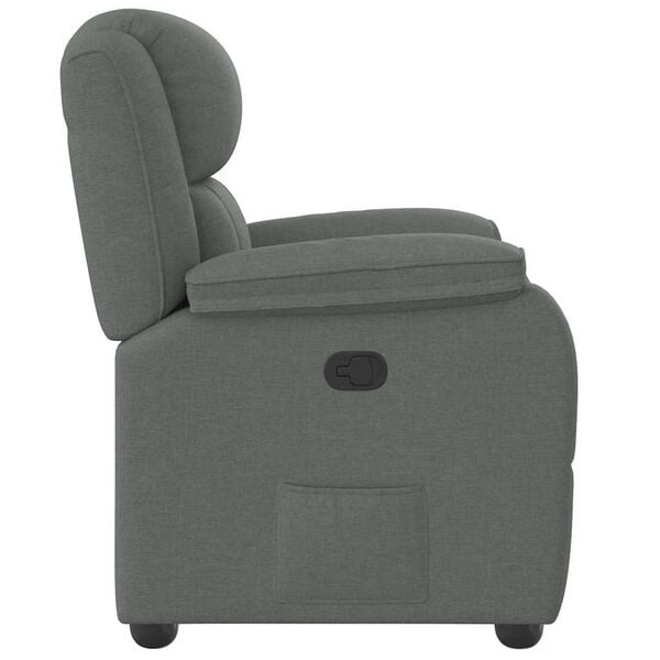 vidaXL Recliner Chair Dark Grey Fabric (100% polyester), metal, plywood