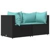 vidaXL Patio Lounge Set Black, Water blue