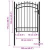 vidaXL Fence Gate with Spikes Steel 39.4x49.2" Black