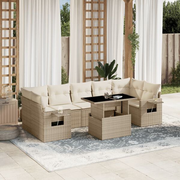 vidaXL Garden Sofa Set Beige
