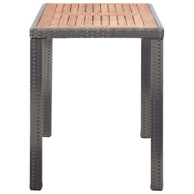 vidaXL Patio Table Anthracite and Brown 48.4"x23.6"x29.1" Solid Acacia Wood