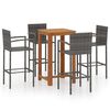 vidaXL 5 Piece Patio Bar Set Gray