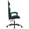 vidaXL Gaming Chair Black and Green Faux Leather