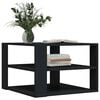 vidaXL Coffee Table Black Engineered wood Small Square Modern