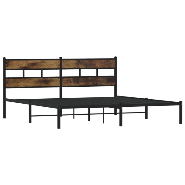 vidaXL Bed Frame Black Iron Full Bed Frame Rectangular Industrial