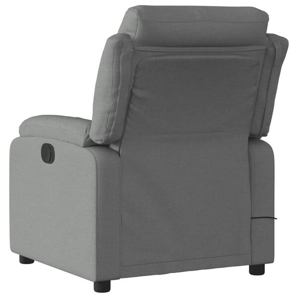 vidaXL Massage Recliner Chair Dark Grey Fabric, Metal, Plywood Single