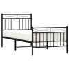vidaXL Bed Frame Black Powder-Coated Steel Twin Bed Frame Rectangular