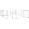 vidaXL Dog Kennel Silver Galvanized steel 390.2 sqft Durable