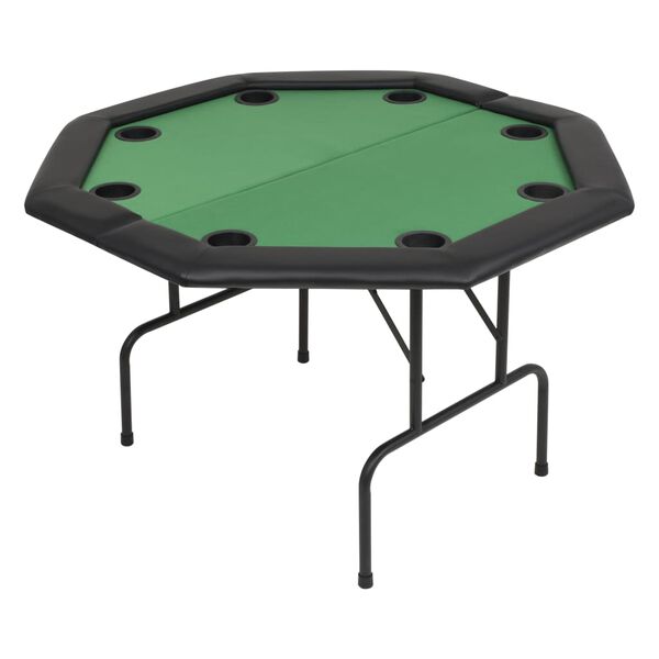 vidaXL Poker Table Green and Black MDF, Polyester, Artificial Leather, Steel