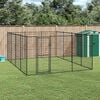 vidaXL Dog Kennel Black Powder-coated steel Large Durable Dog Kennel
