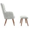 vidaXL Relaxing Chair with a Stool Light Gray Velvet
