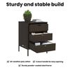 vidaXL Garden Storage Cabinet Gray PE Rattan, Powder-Coated Steel Medium